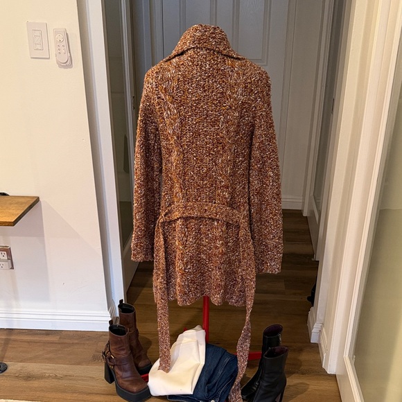 Free People Women's Brown Belted Coat - Picture 9 of 10